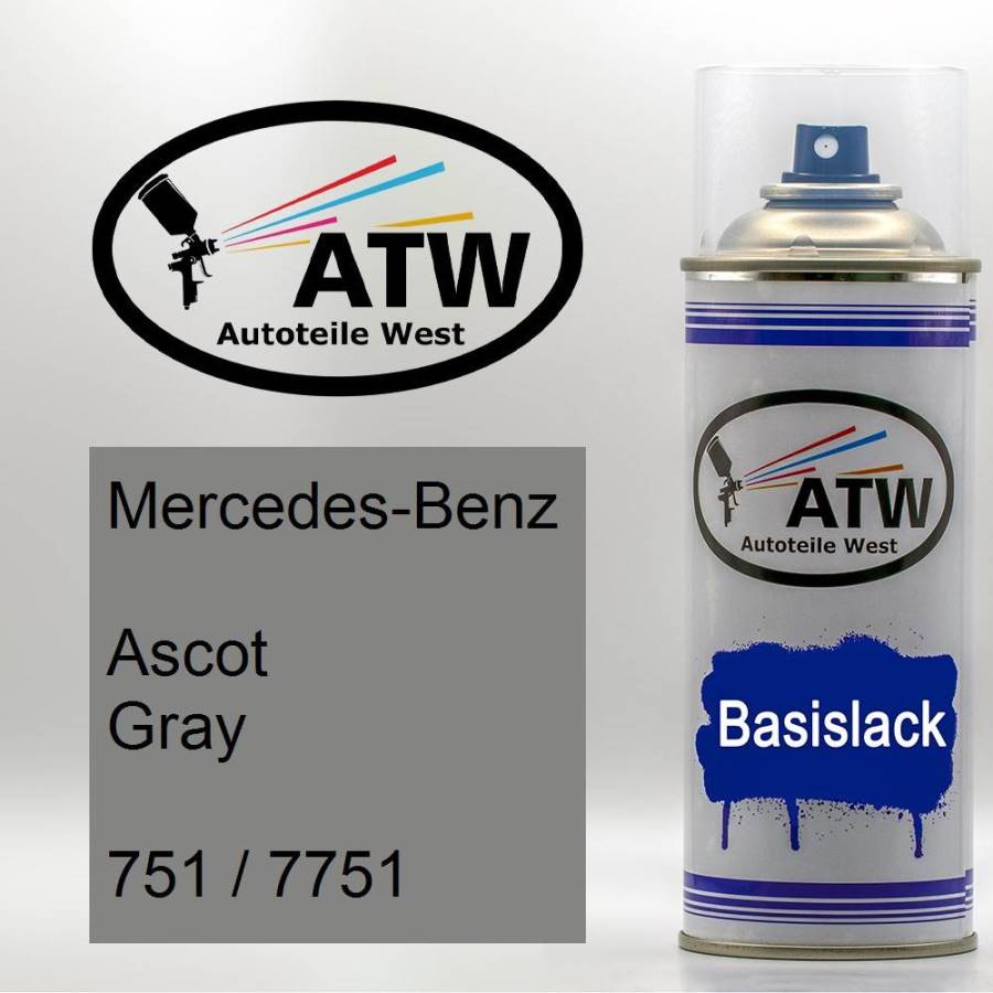 Mercedes-Benz, Ascot Gray, 751 / 7751: 400ml Sprühdose, von ATW Autoteile West.